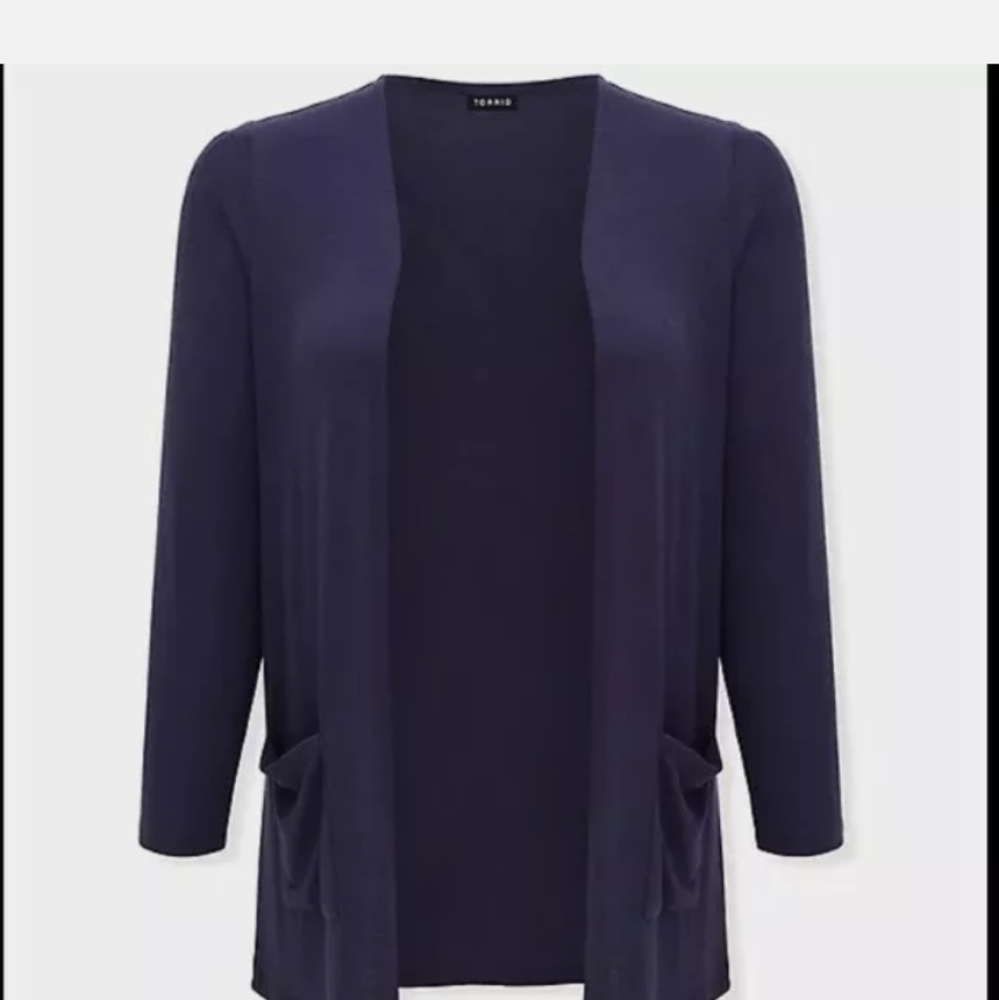 Torrid  Navy Hacci Open Cardigan